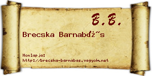 Brecska Barnabás névjegykártya