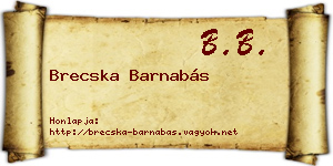 Brecska Barnabás névjegykártya